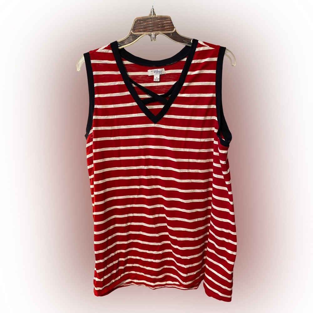 Red White and Blue
Striped Sleeveless Top